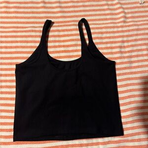 girlfriend collective Black Scoop Crop Tank